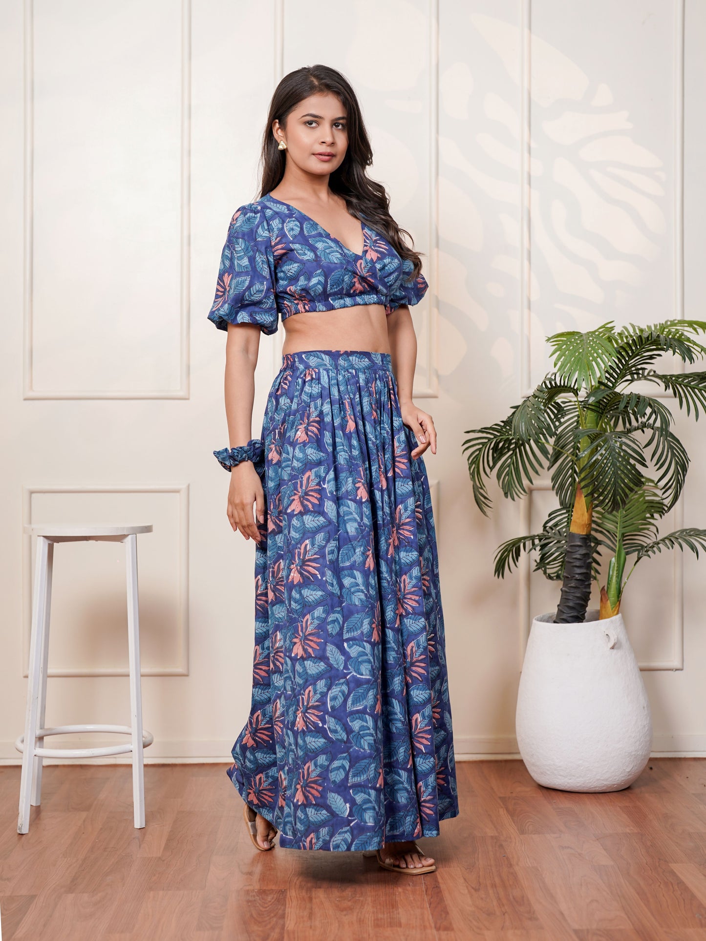 Ava Hand Block Printed Bloom Co-Ord Set