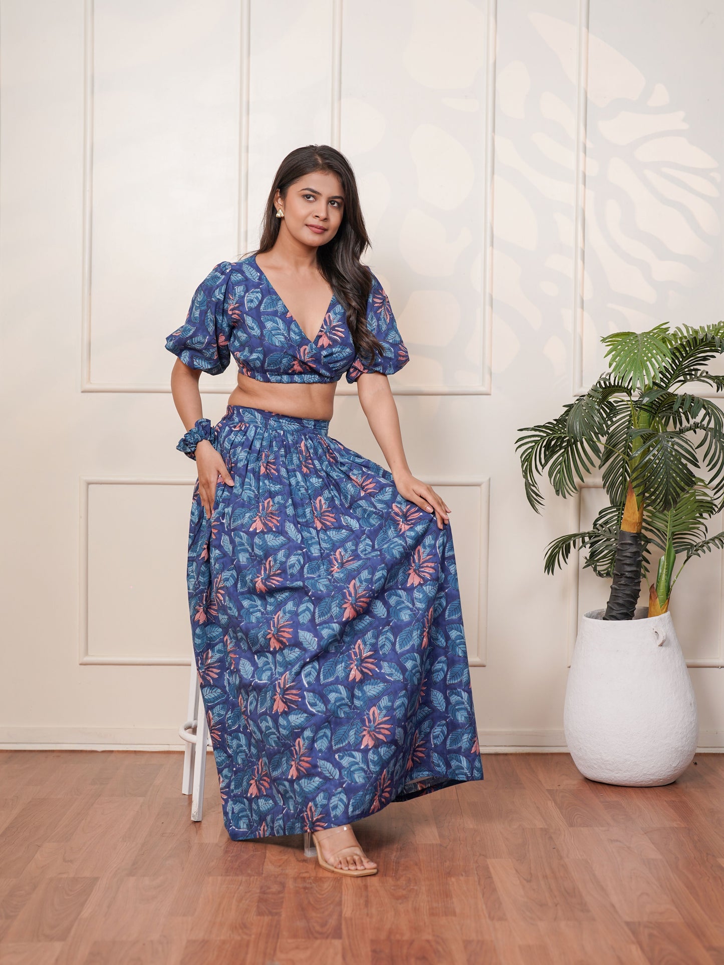 Ava Hand Block Printed Bloom Co-Ord Set