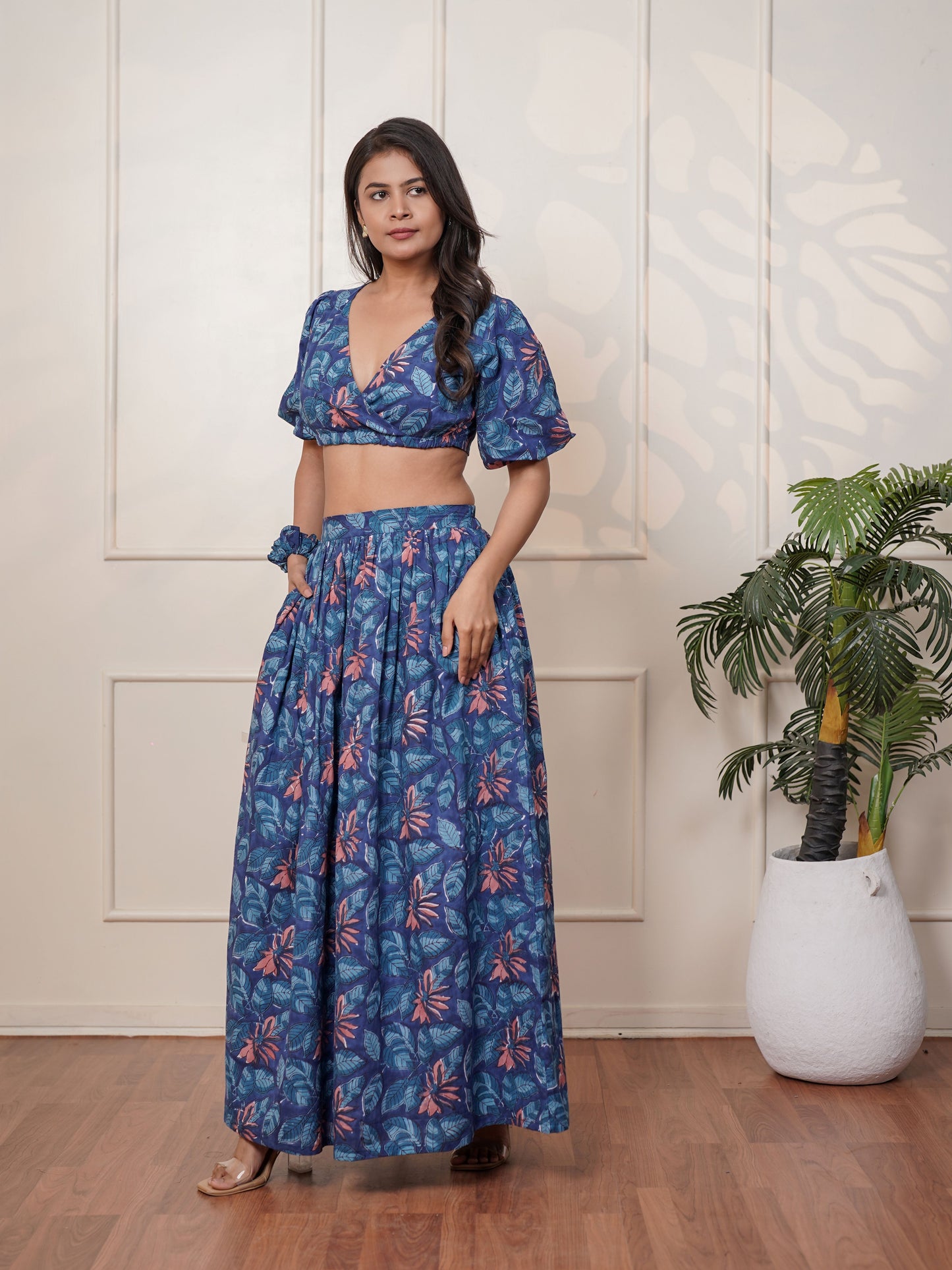 Ava Hand Block Printed Bloom Co-Ord Set