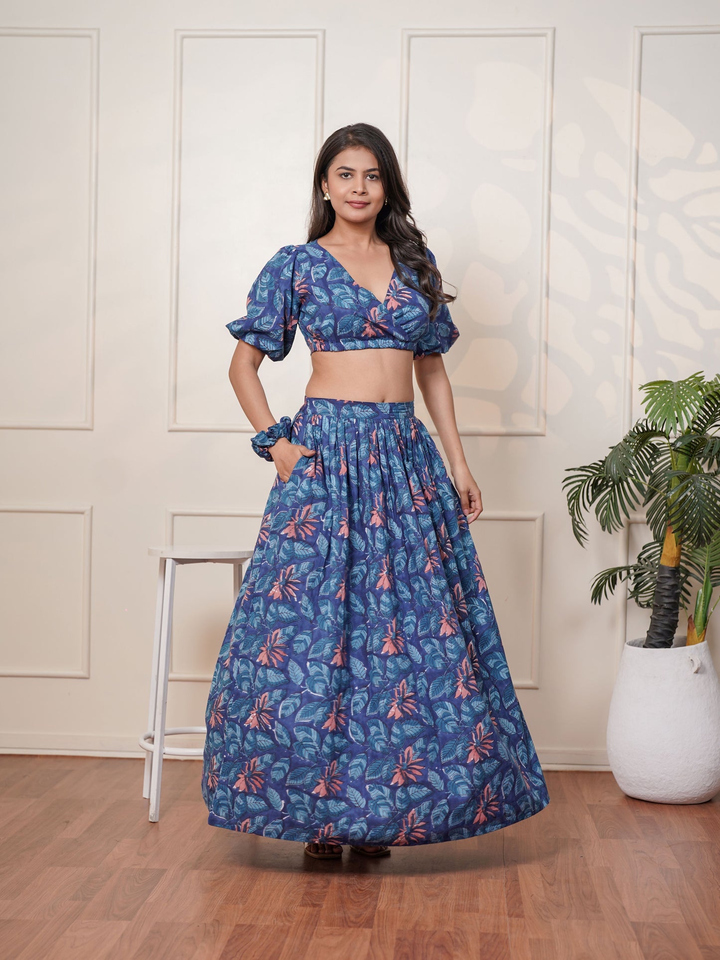 Ava Hand Block Printed Bloom Co-Ord Set