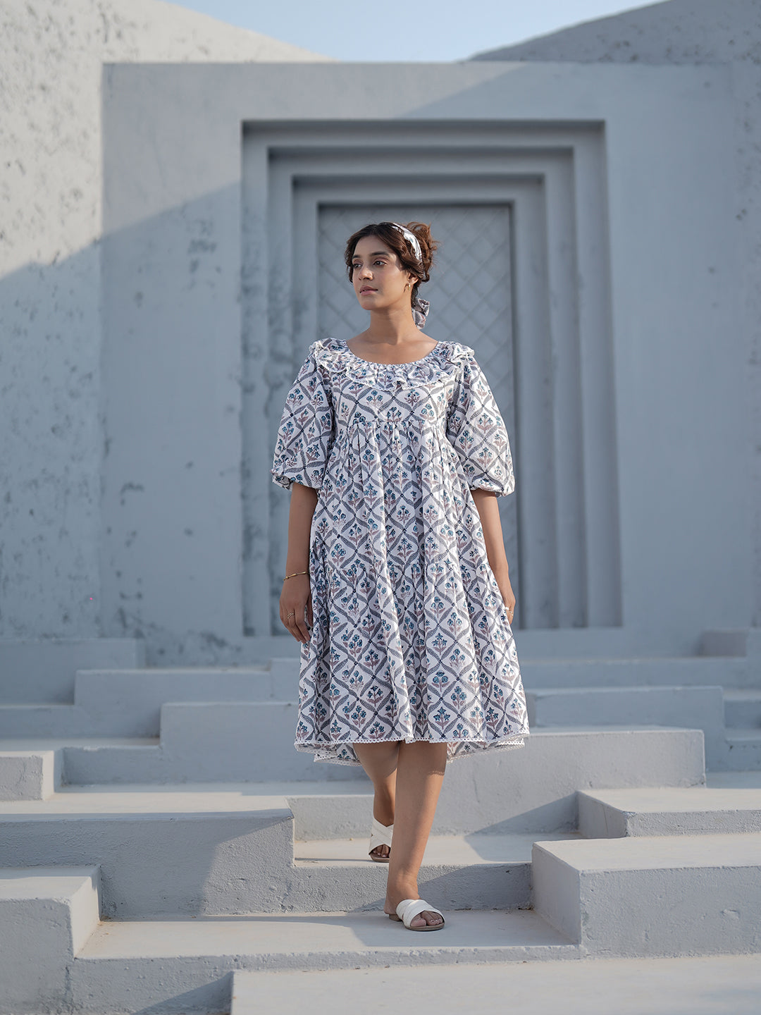 Aria Hand Block Printed Dress