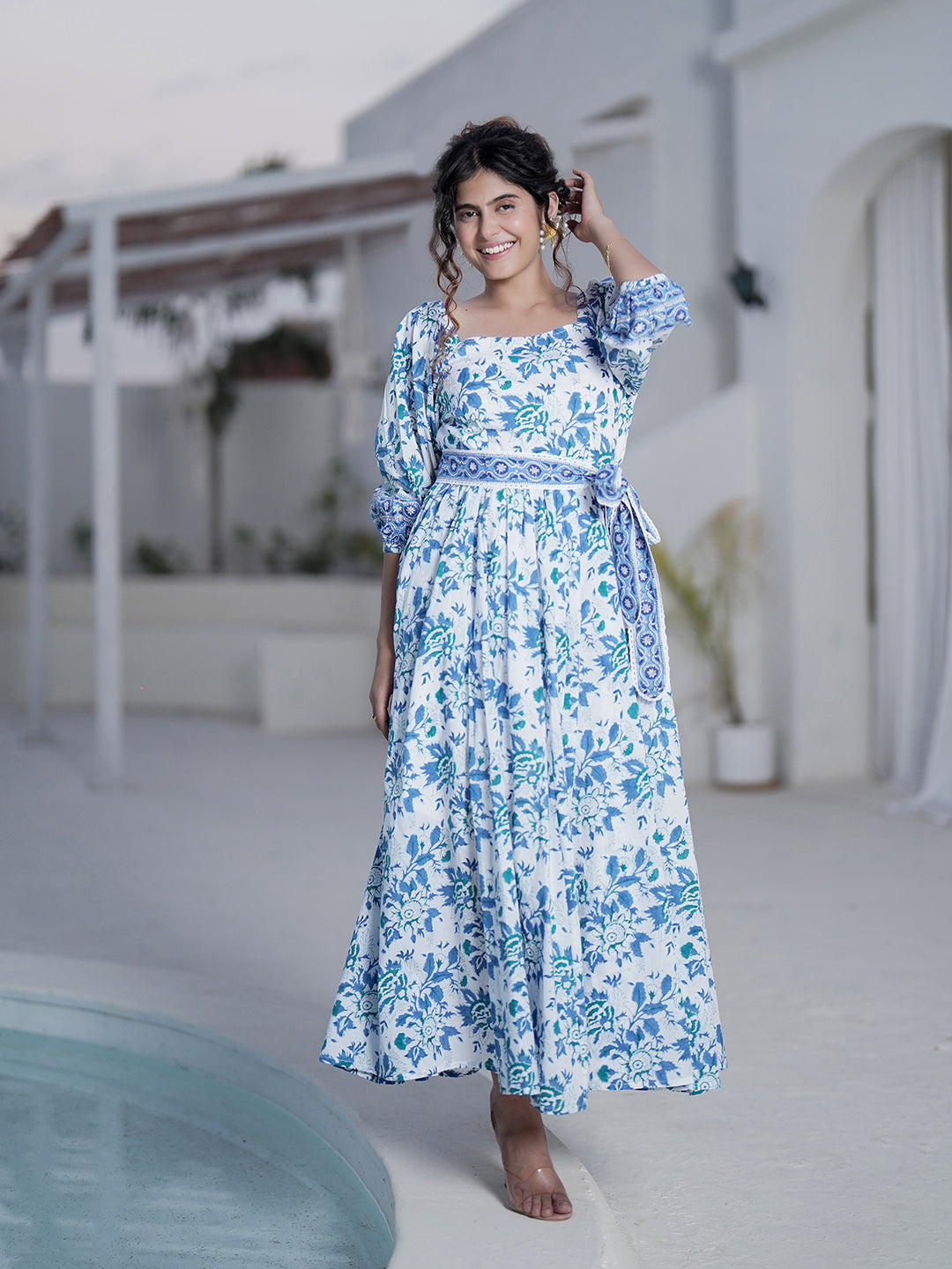 Sofy Hand Block Printed Maxi Dress