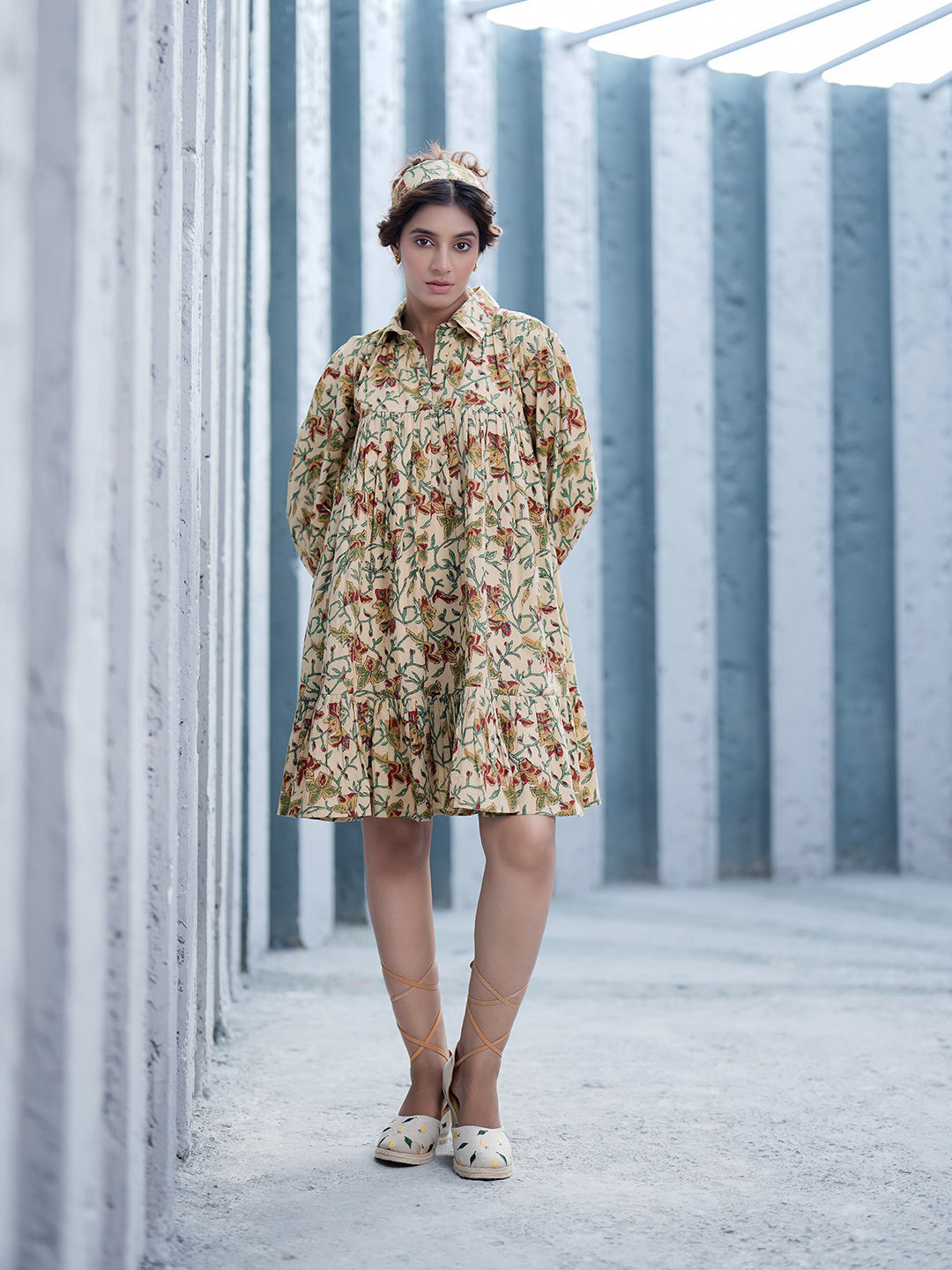 Caterina Handblock Printed Shirt Dress