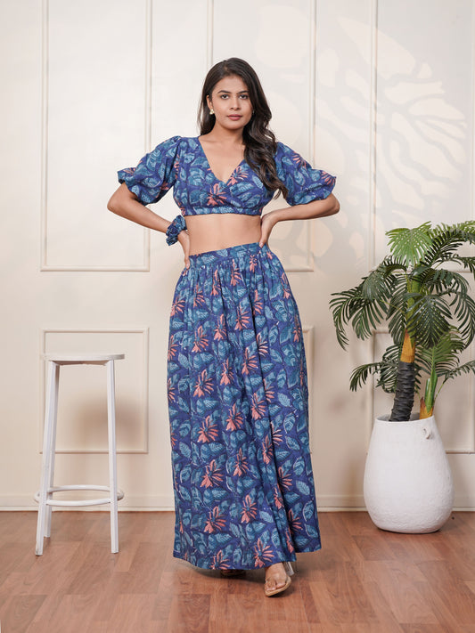 Ava Hand Block Printed Bloom Co-Ord Set