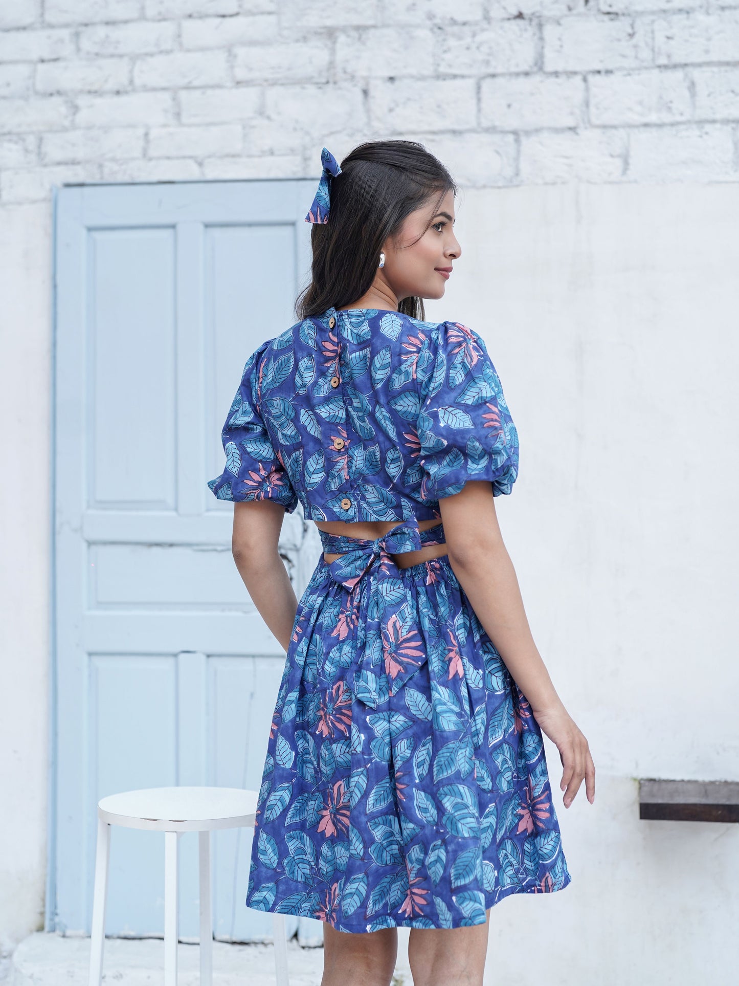 Emily Handblock Printed Tropical Day Dress
