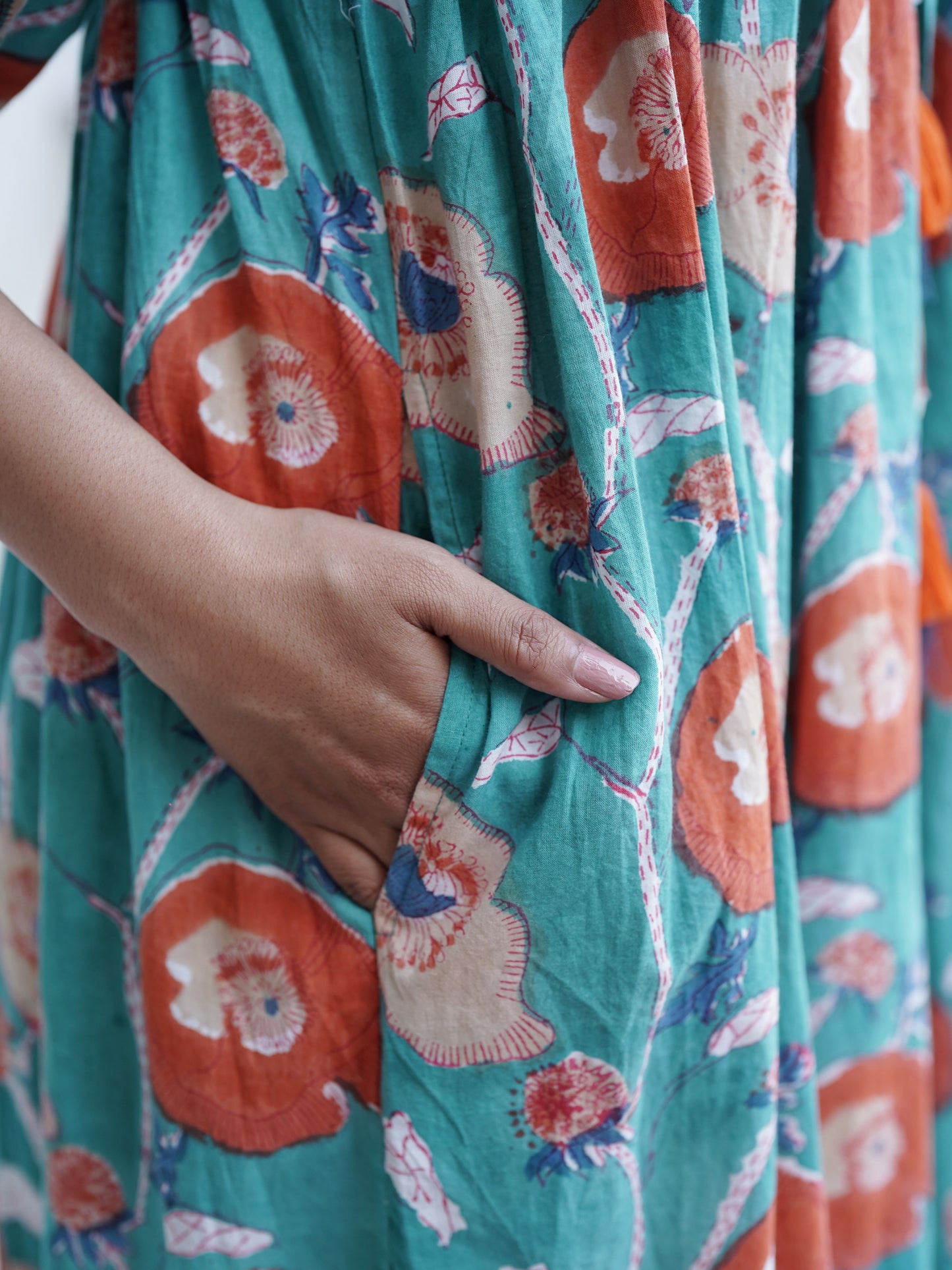 Miraya Handblock Printed Garden Stroll Dress