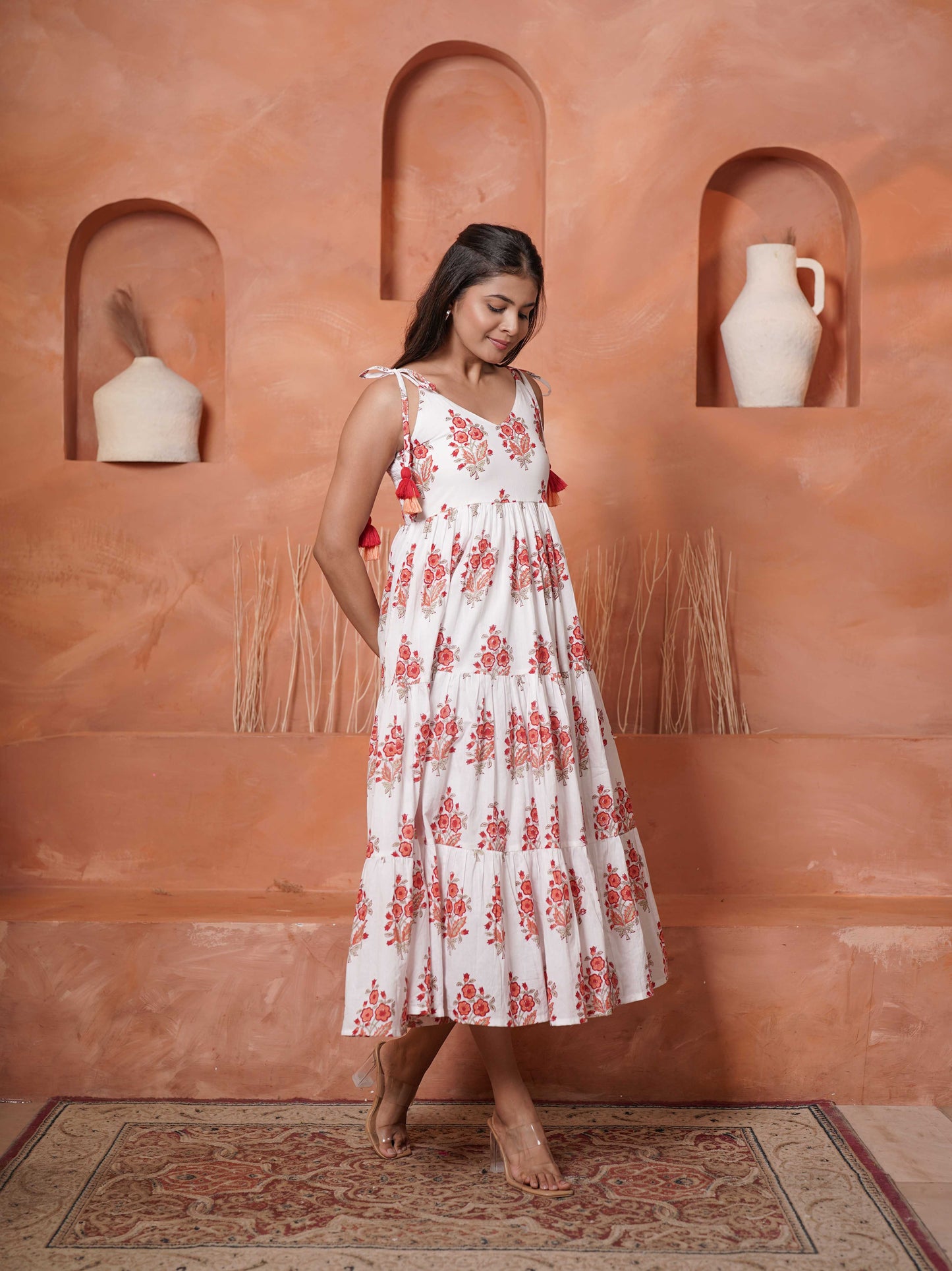 Amelia Handblock Printed Daydream Long Dress