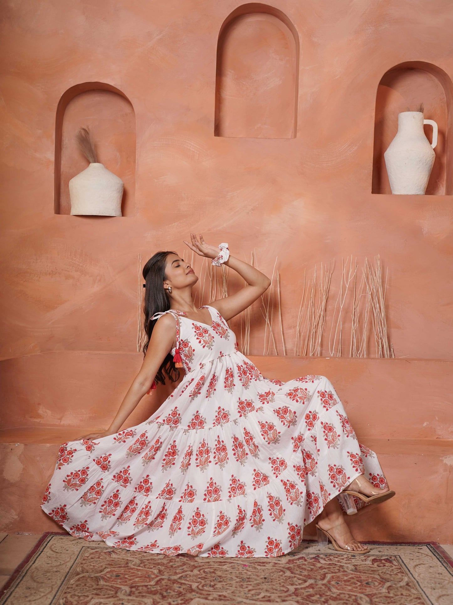 Amelia Handblock Printed Daydream Long Dress