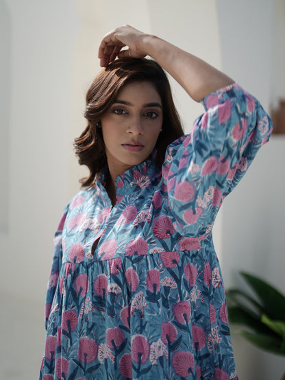 Evelyn Handblock Printed Dress