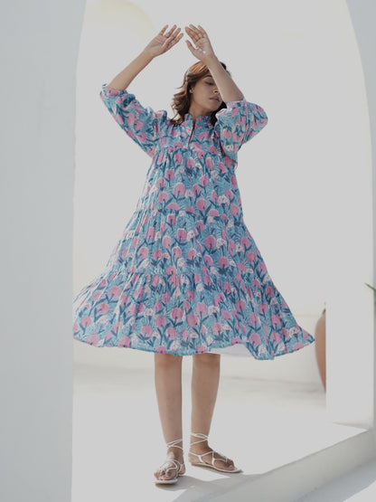 Evelyn Handblock Printed Dress