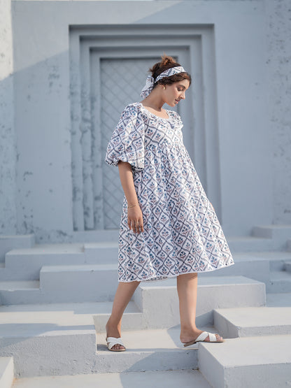 Aria Hand Block Printed Dress