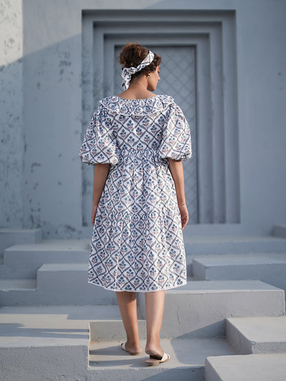 Aria Hand Block Printed Dress