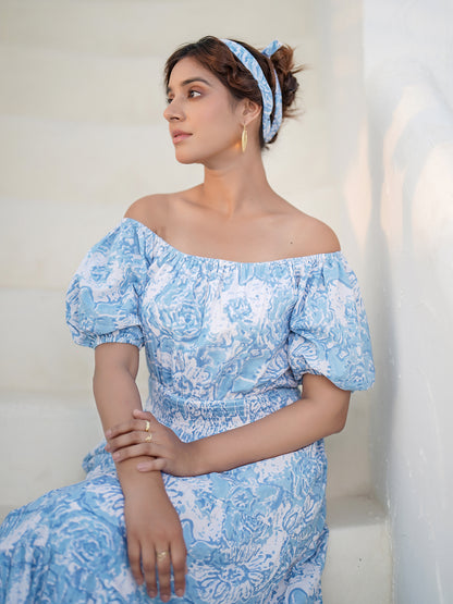 Fiona Hand Block Printed Maxi Dress