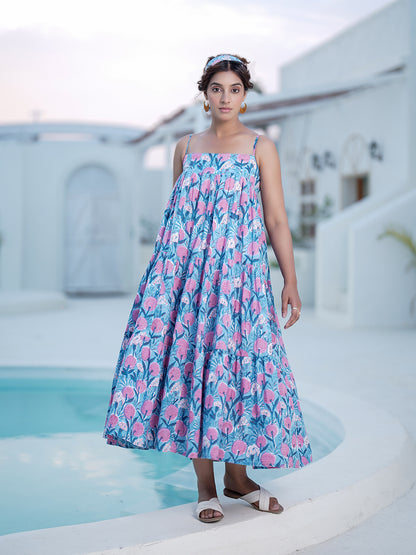 Jasmine Handblock Printed Dress