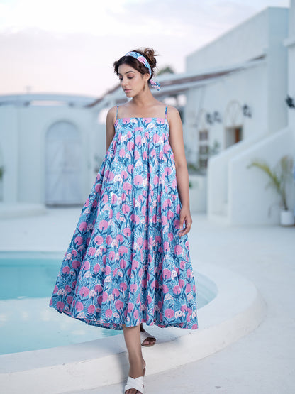 Jasmine Handblock Printed Dress