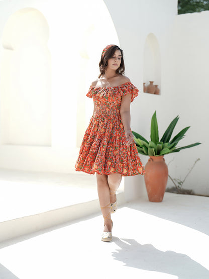 Shimar Handblock Printed Short Dress