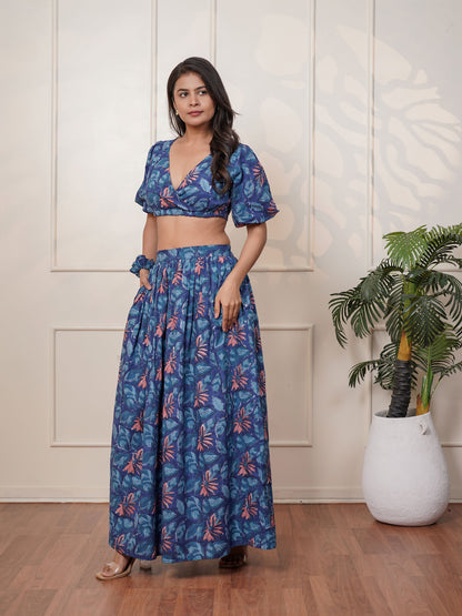 Ava Hand Block Printed Bloom Co-Ord Set