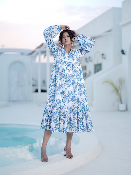 Shanaya Hand Block Printed Midi Dress