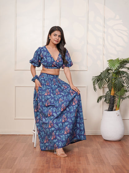 Ava Hand Block Printed Bloom Co-Ord Set