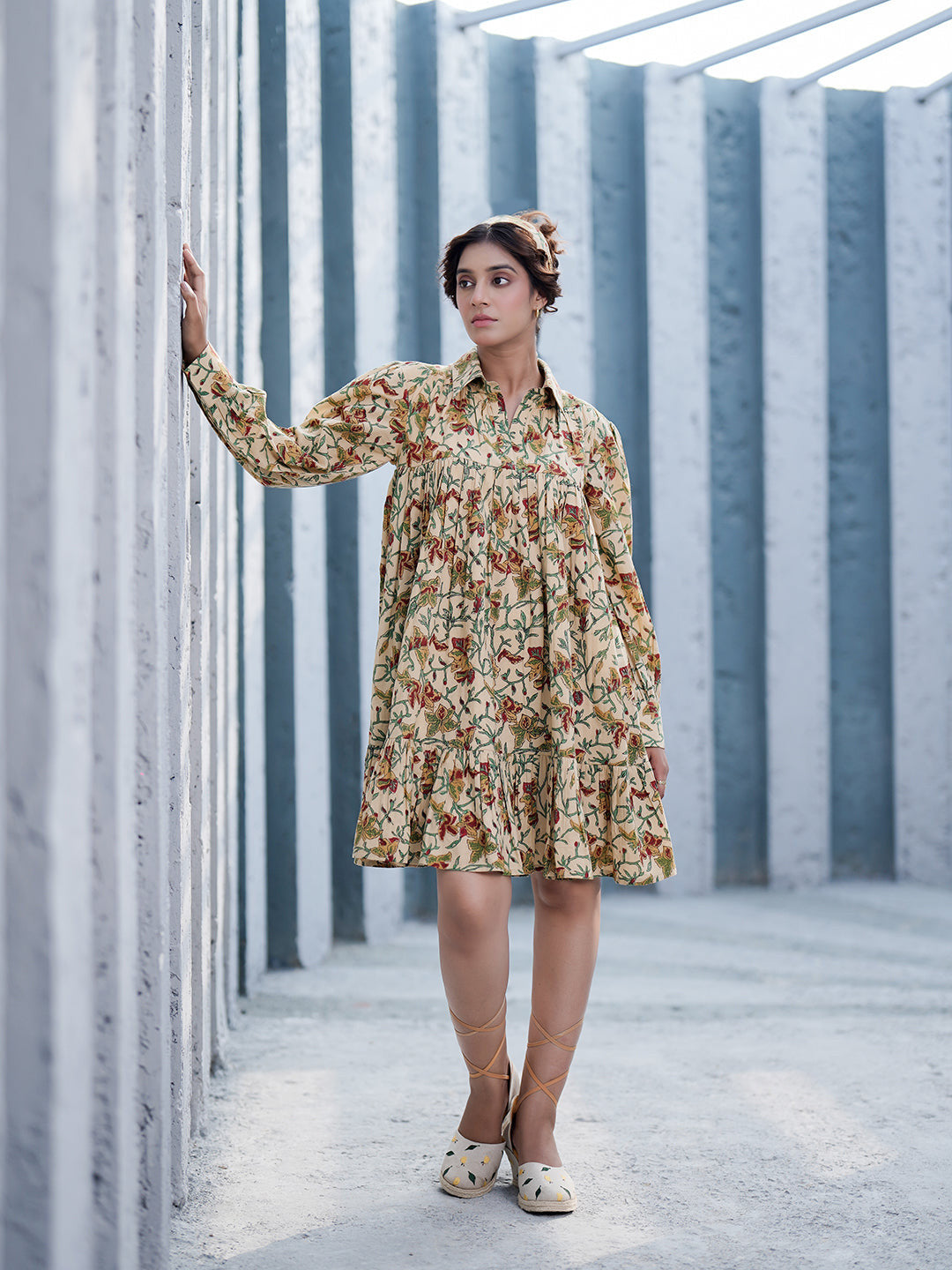 Caterina Handblock Printed Shirt Dress