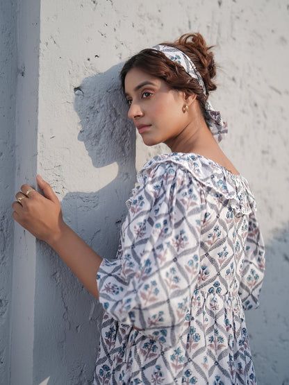 Aria Hand block Printed Dress