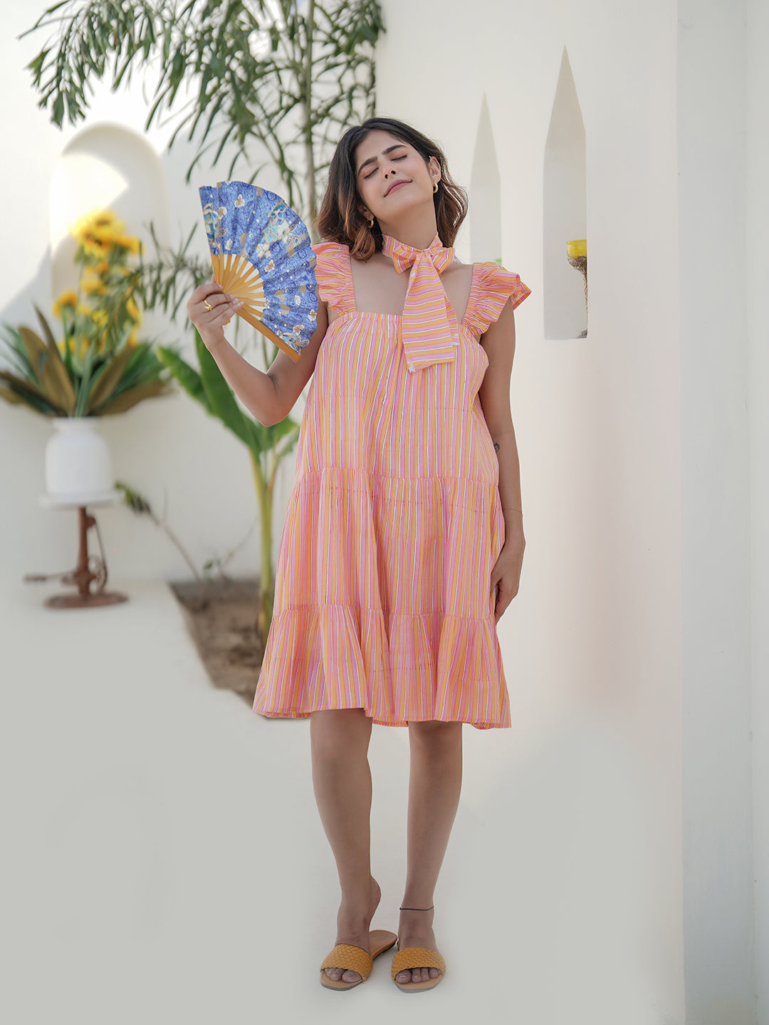 Chiara Hand Block Printed Tiered Dress