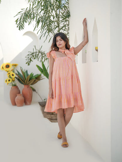 Chiara Hand Block Printed Tiered Dress