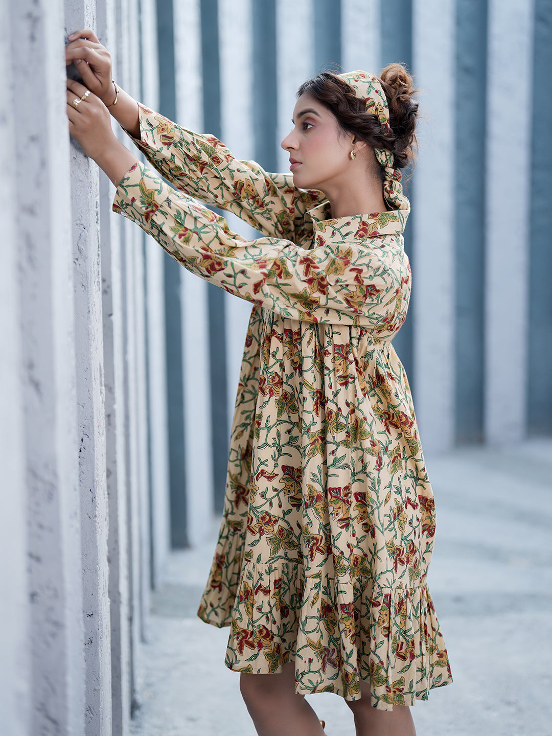 Caterina Handblock Printed Shirt Dress