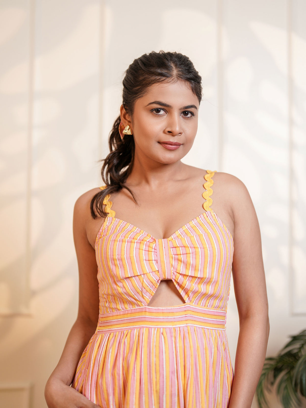 Rebecca Hand Block Printed Sunshine Maxi Dress