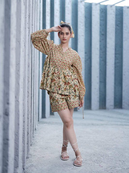 Arianna Hand Block Printed Co-Ord Set