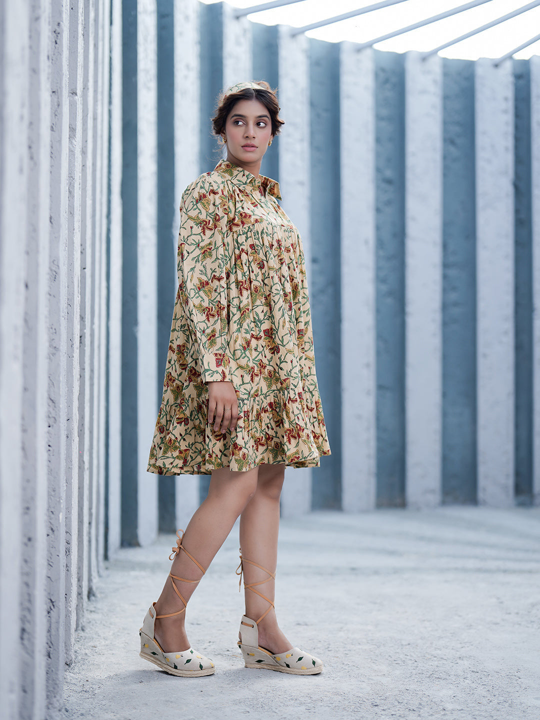 Caterina Handblock Printed Shirt Dress